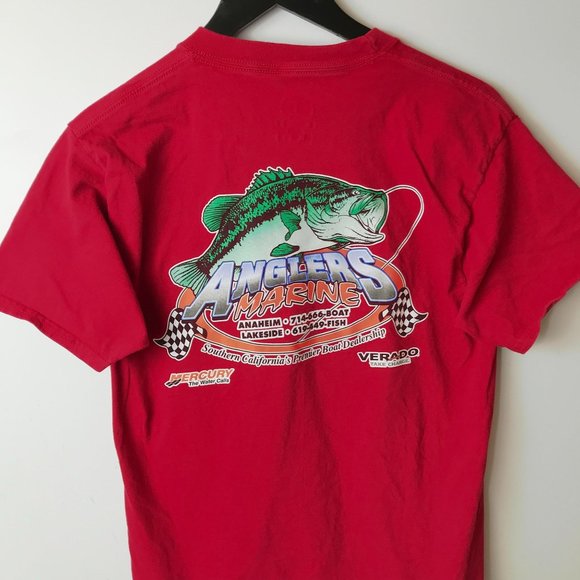 Anaheim California Anglers Marine Boat T Shirt Bony Fish Boat Adult Red Medium - Picture 14 of 15